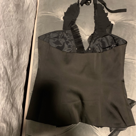 BCBG - Size XS, Black Pleated Chiffon and Satin Corset. - Picture 3 of 3